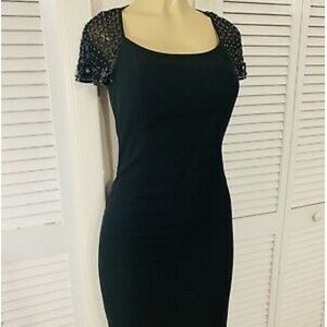 Beaded black sheath dress by Nipon Night